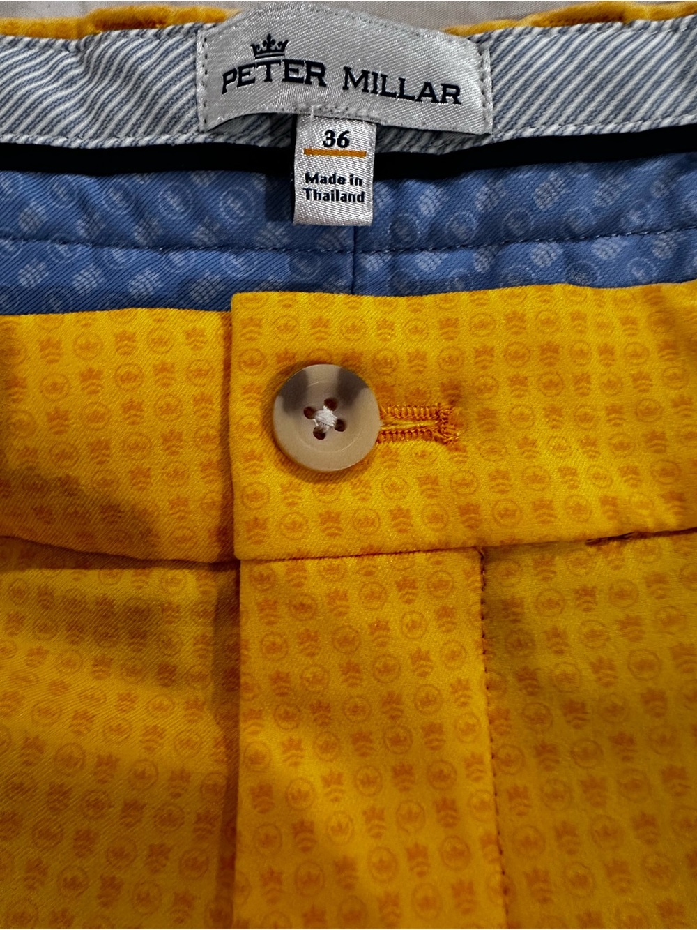 Peter Millar Bright Yellow Patterned Shorts - Picture 5 of 5